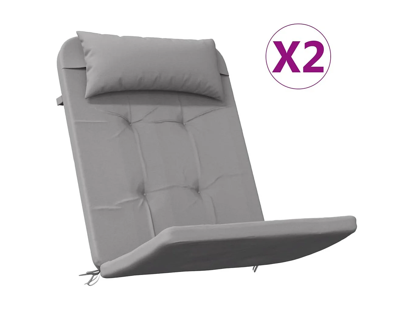 Coussins de chaise adirondack lot de 2 gris tissu oxford
