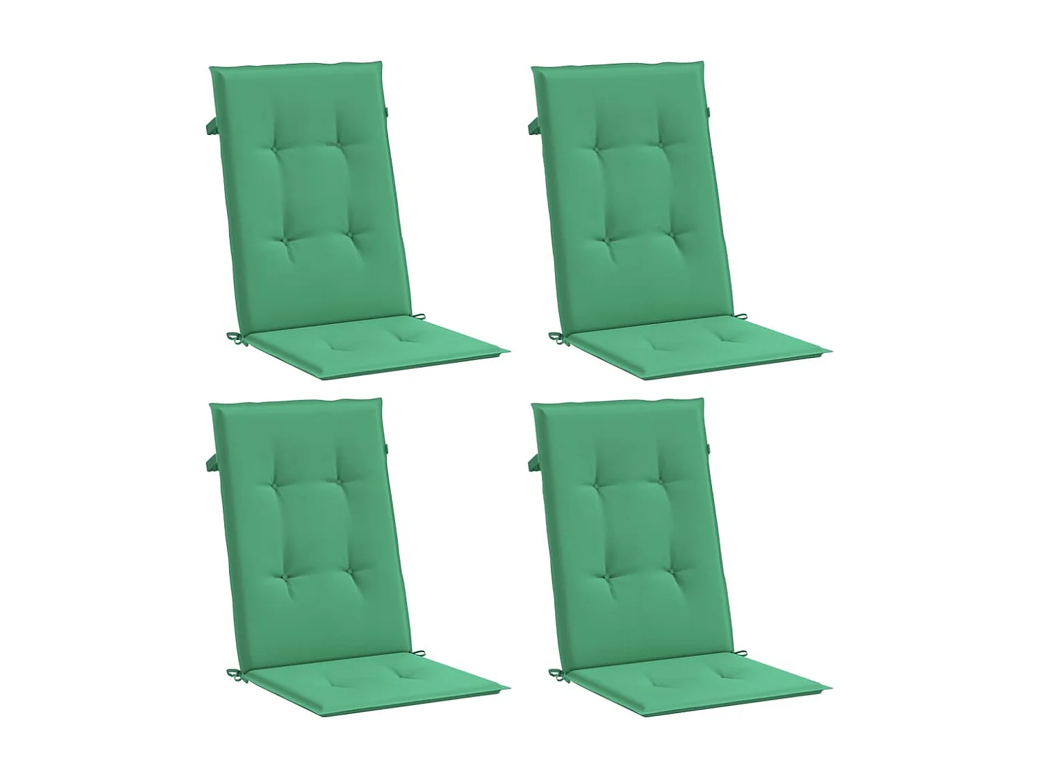 Coussins de chaise de jardin à dossier haut lot de 4 vert tissu