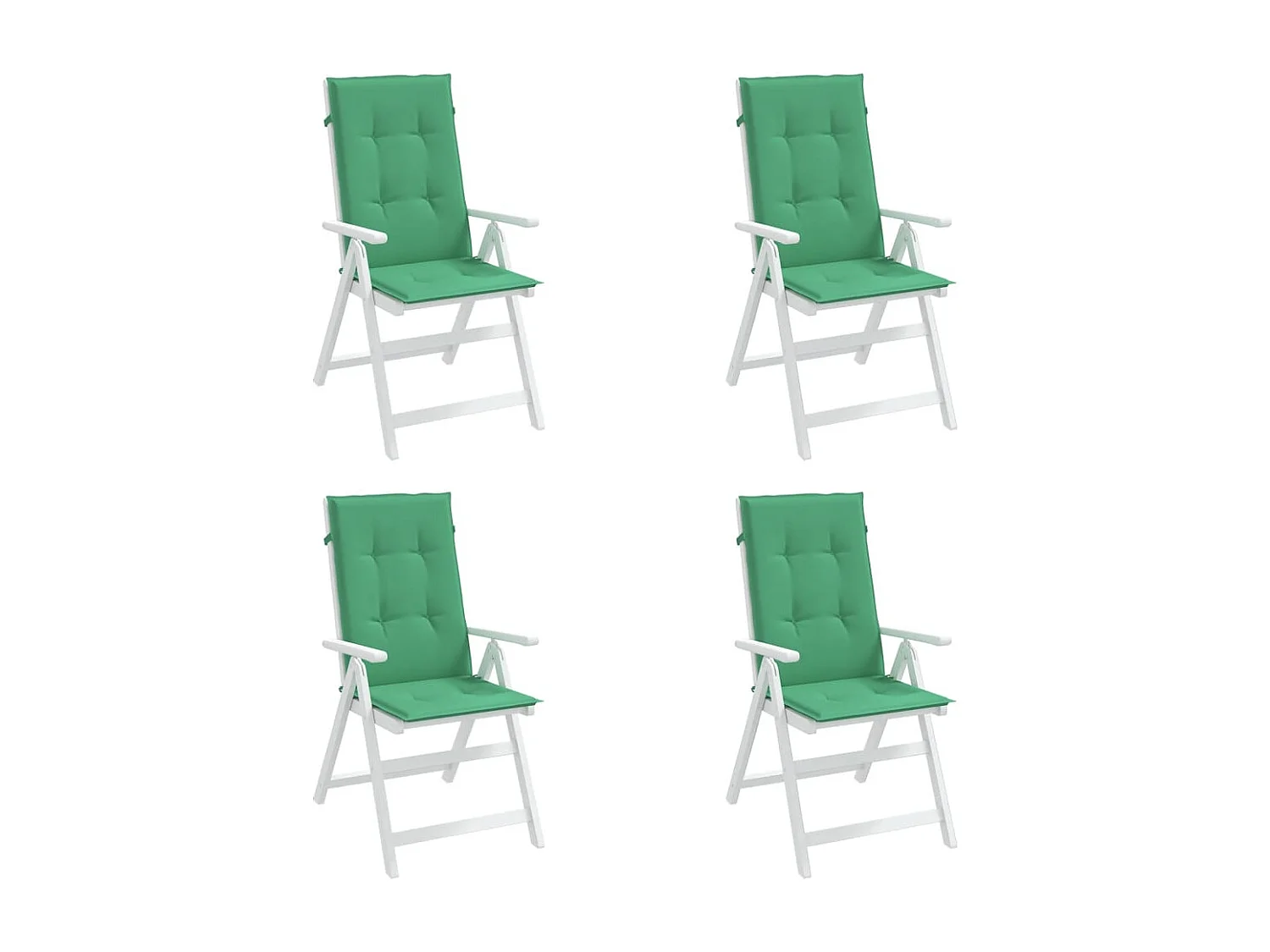 Coussins de chaise de jardin à dossier haut lot de 4 vert tissu