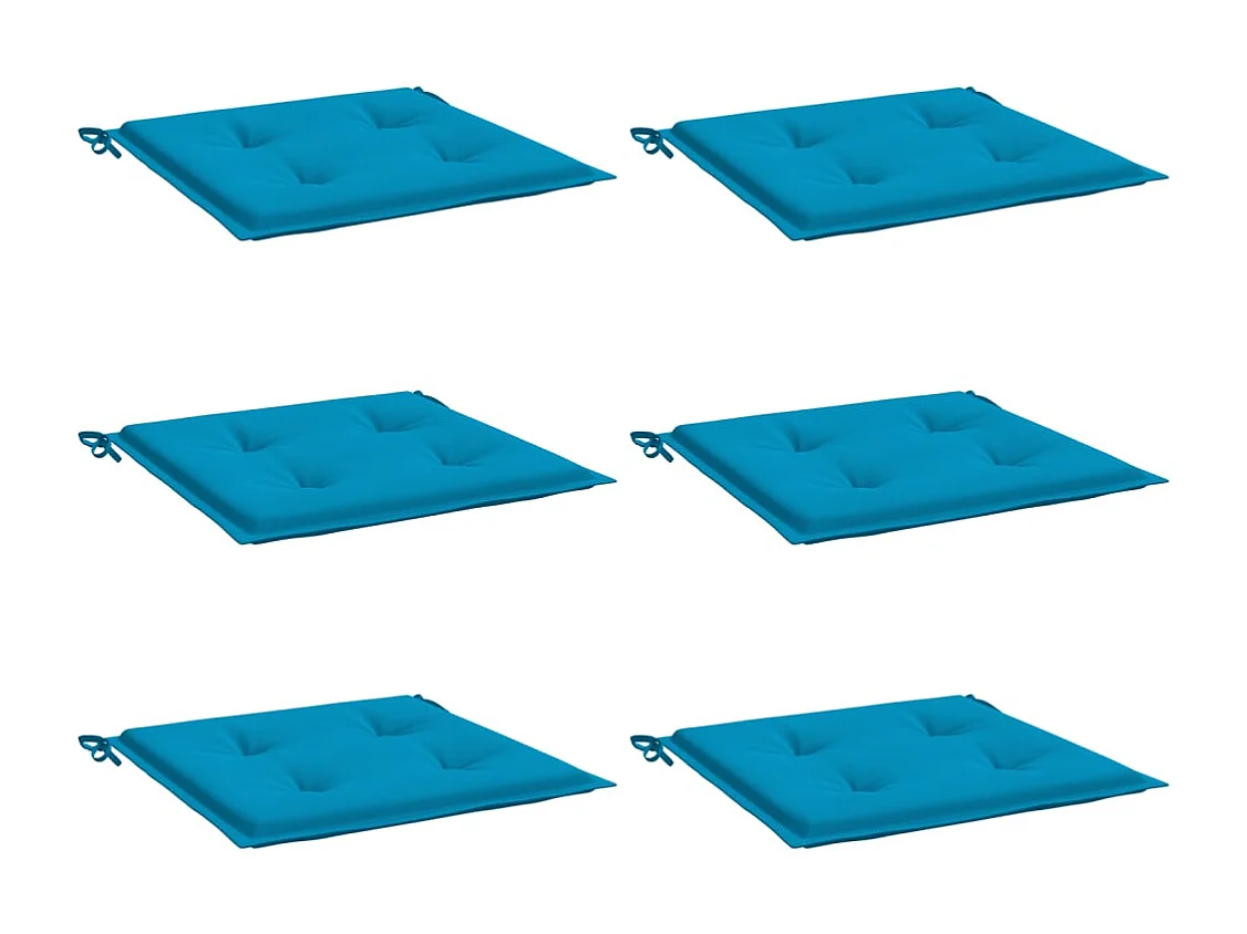 Almofadões para cadeiras jardim 6 peças 40x40x3 cm oxford azul