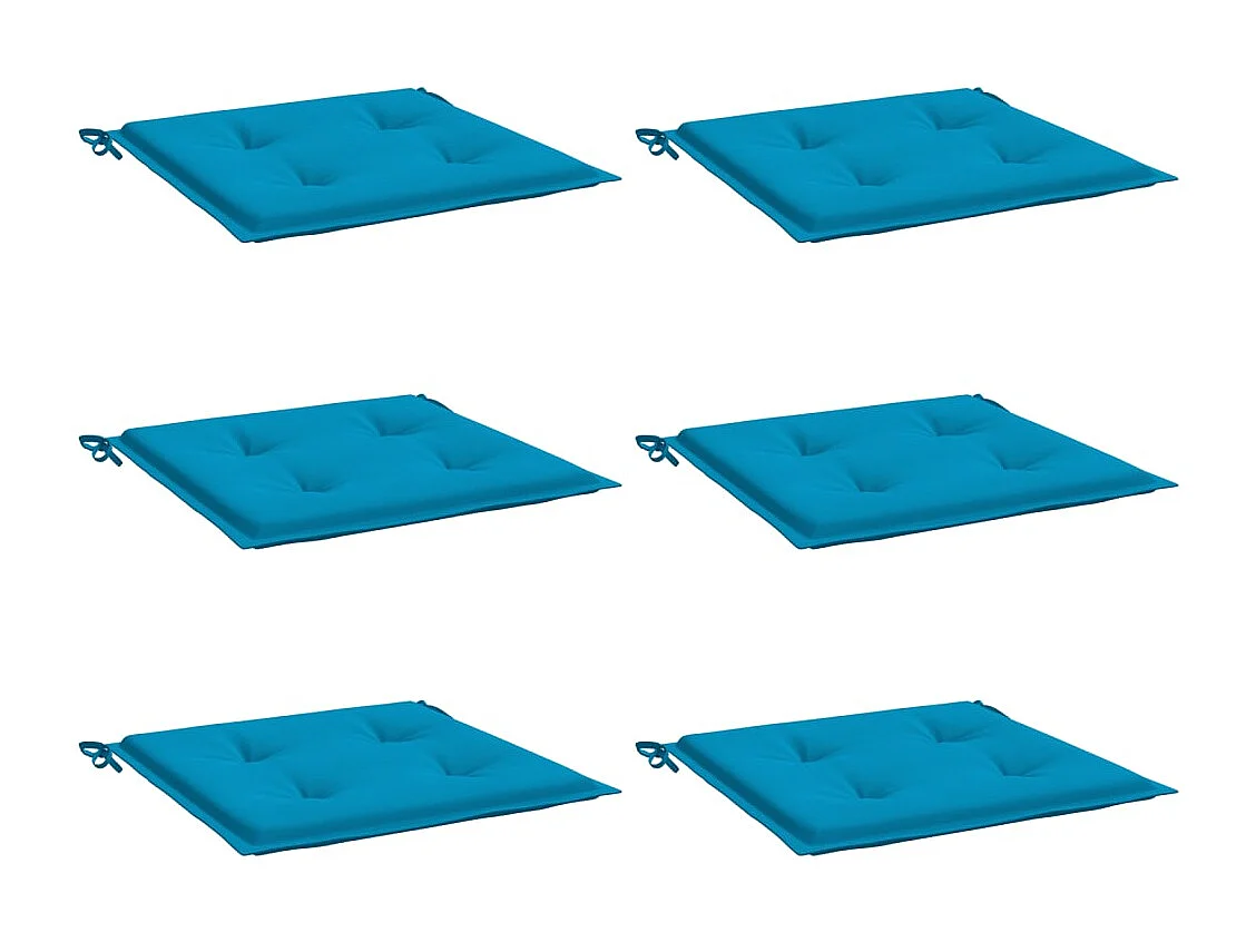 Almofadões para cadeiras jardim 6 peças 40x40x3 cm oxford azul