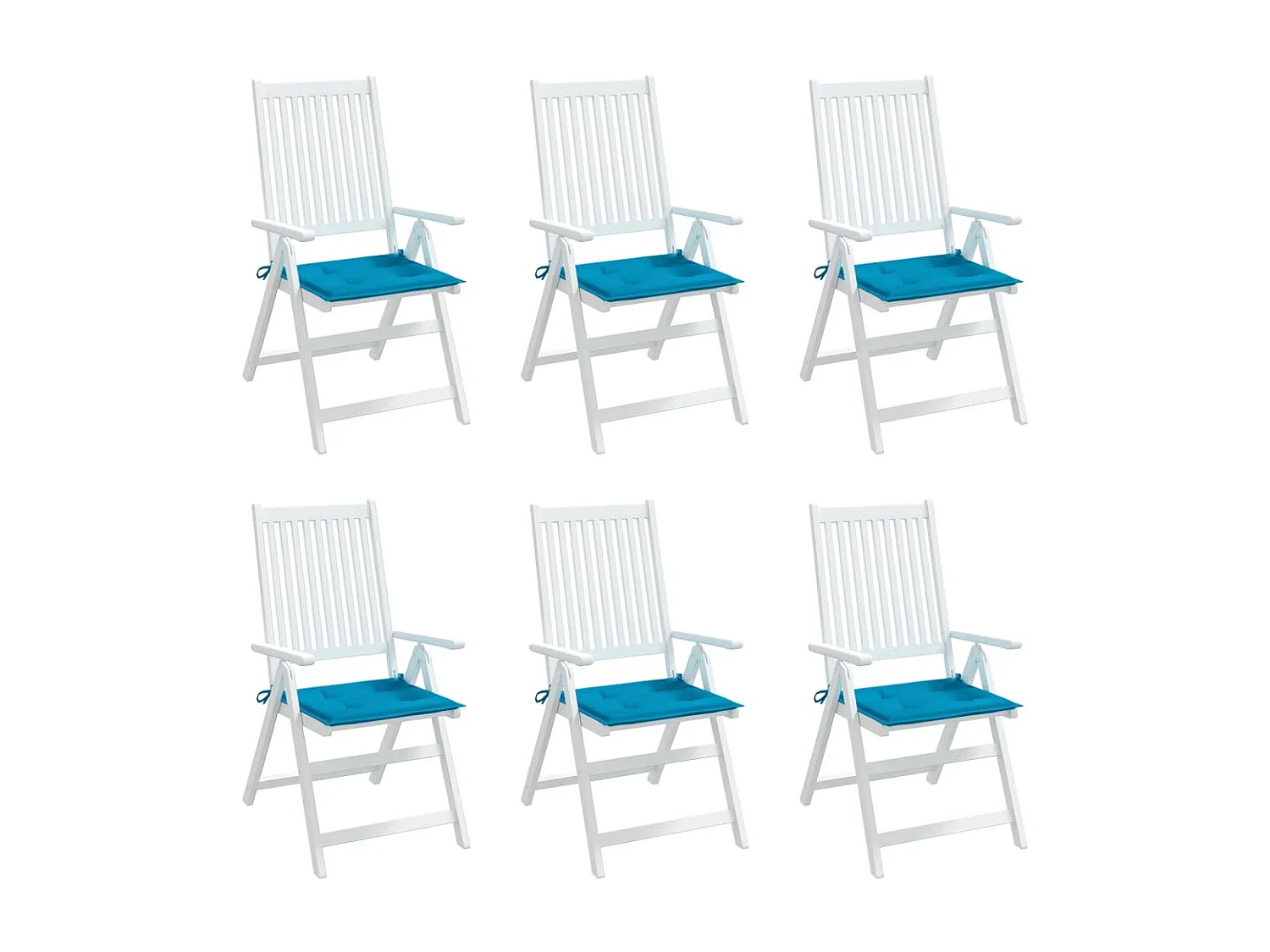 Coussins de chaise de jardin 6 pièces bleu 40x40x3 cm tissu oxford