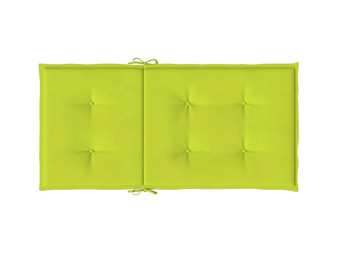 Coussins de chaise de jardin à dossier bas lot de 2 vert vif