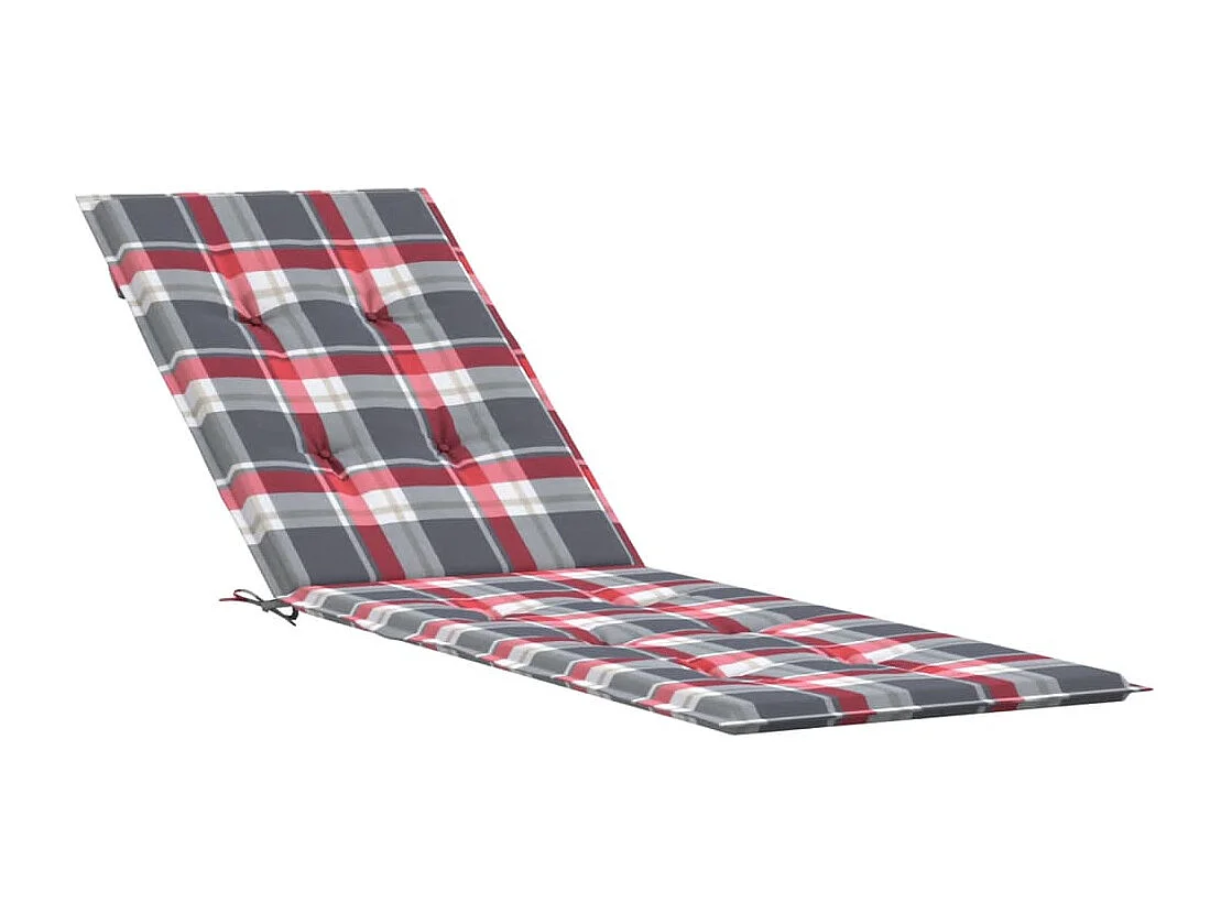 Coussin de chaise de terrasse carreaux rouge (75+105)x50x3 cm