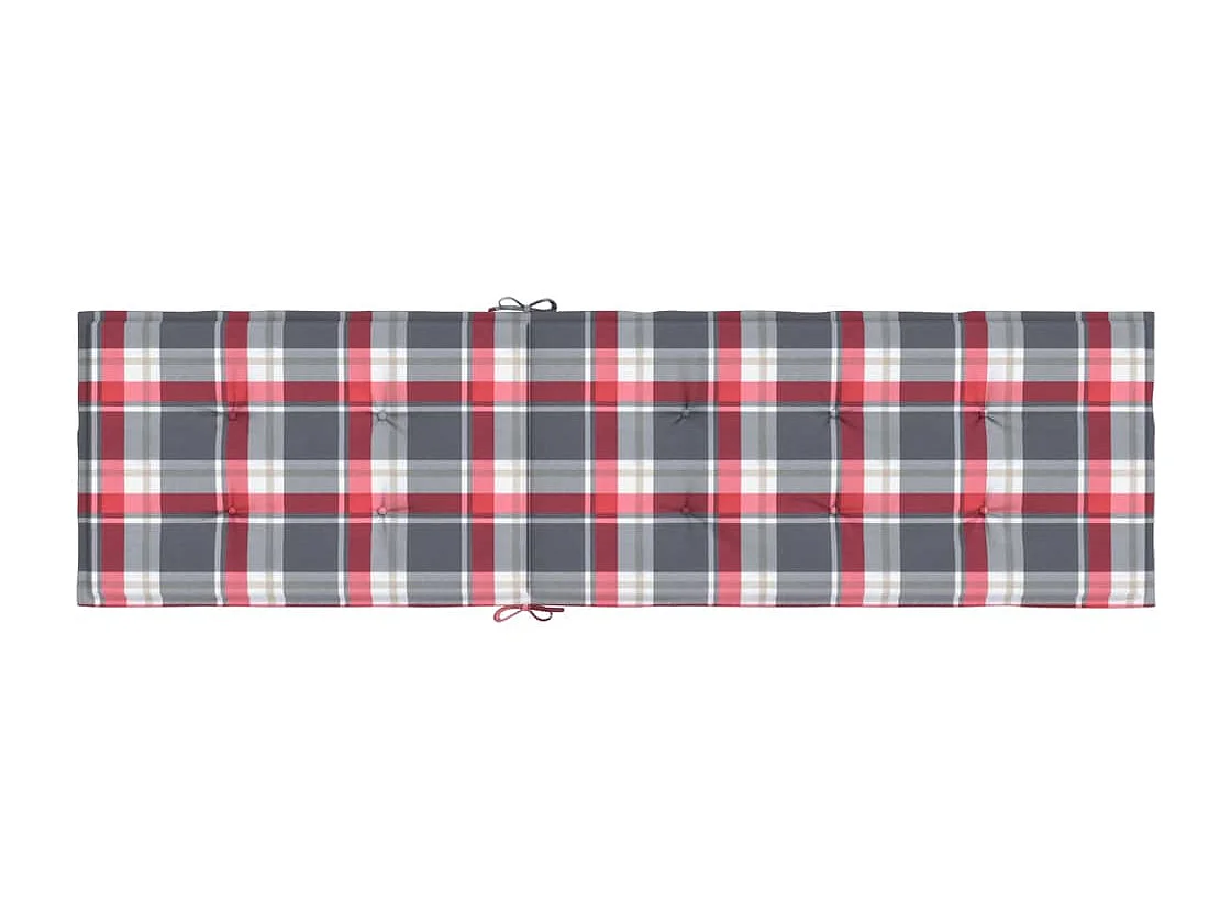 Coussin de chaise de terrasse carreaux rouge (75+105)x50x3 cm