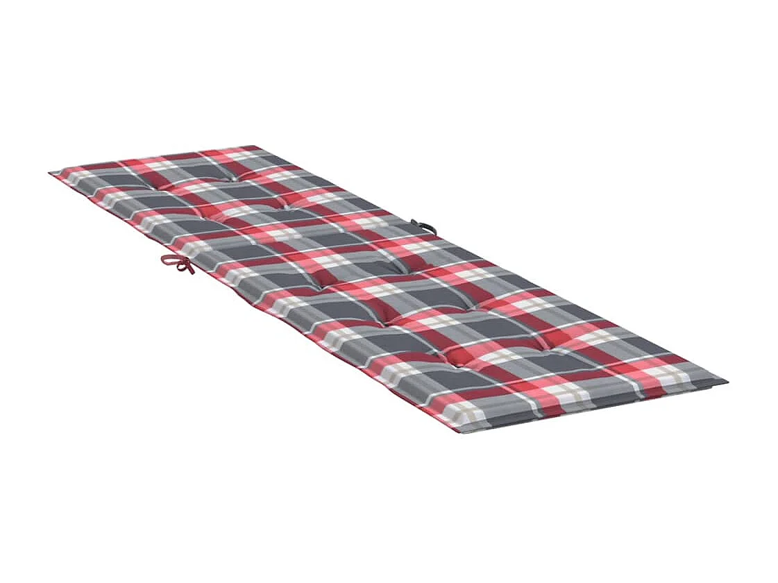 Coussin de chaise de terrasse carreaux rouge (75+105)x50x3 cm