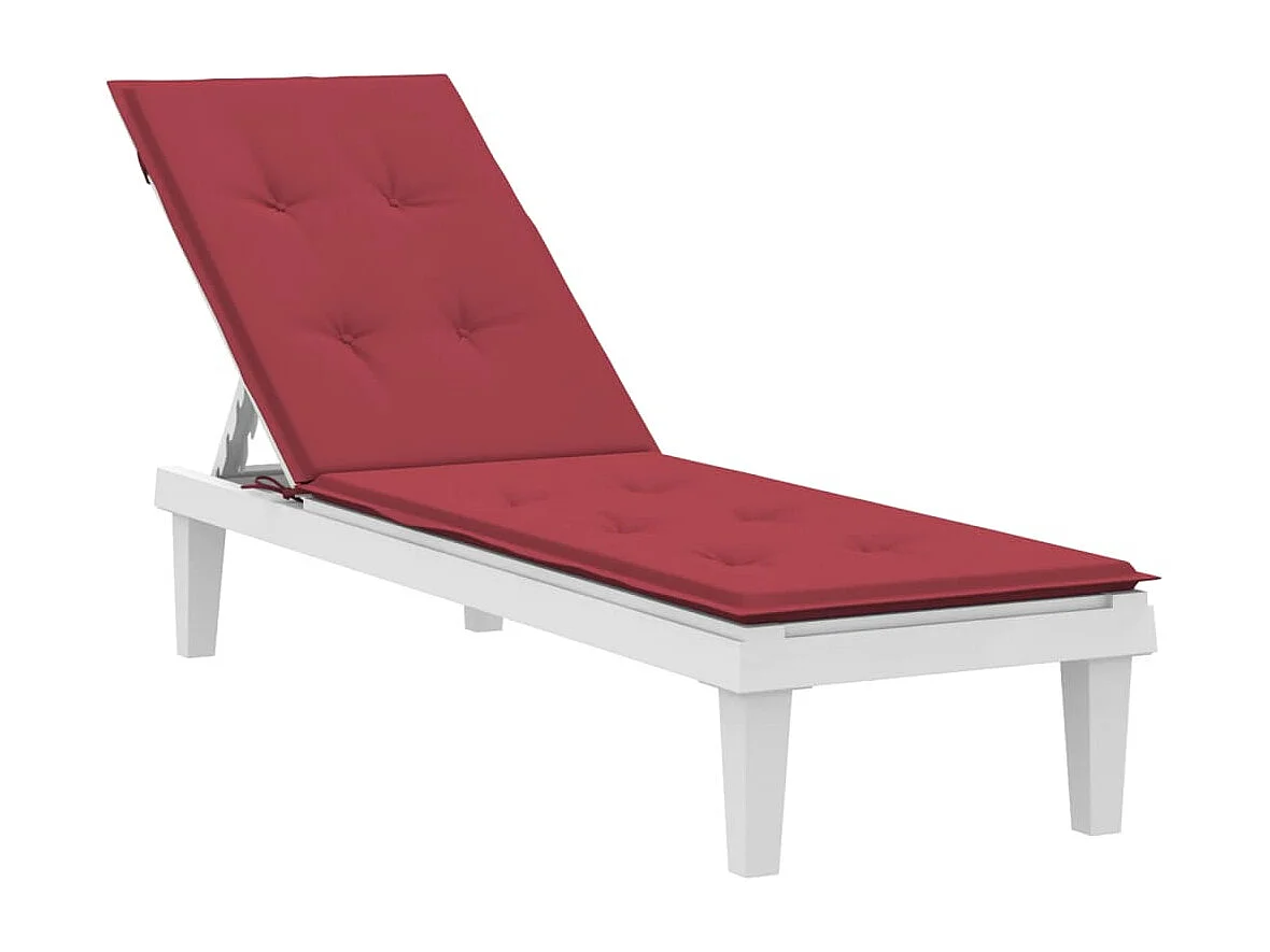 Coussin de chaise de terrasse rouge bordeaux (75+105)x50x3 cm