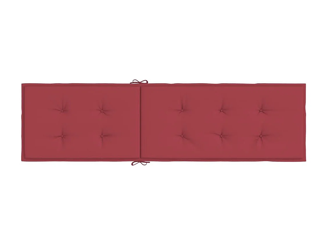 Coussin de chaise de terrasse rouge bordeaux (75+105)x50x3 cm