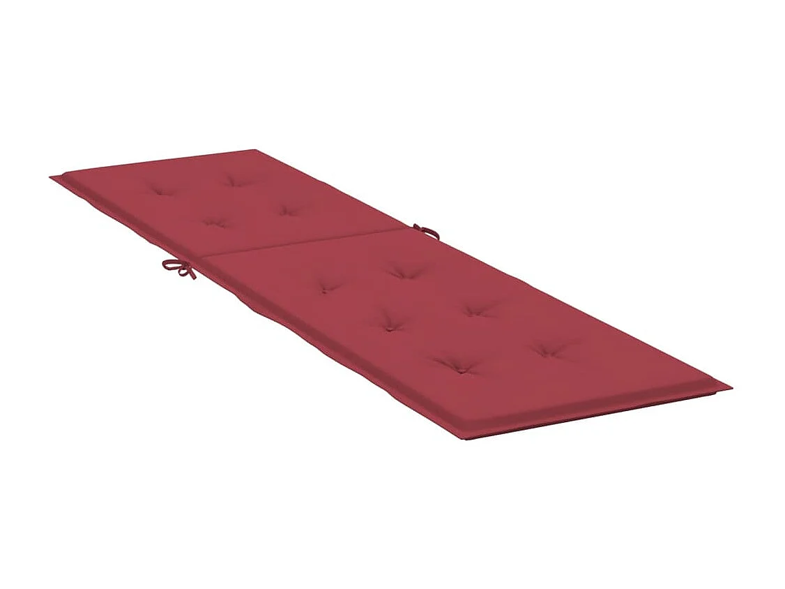 Coussin de chaise de terrasse rouge bordeaux (75+105)x50x3 cm