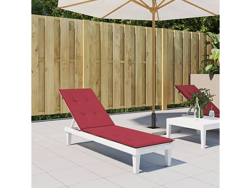 Coussin de chaise de terrasse rouge bordeaux (75+105)x50x3 cm