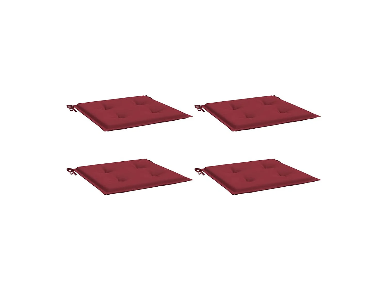 Coussins de chaise de jardin 4 pièces rouge bordeaux 50x50x3 cm