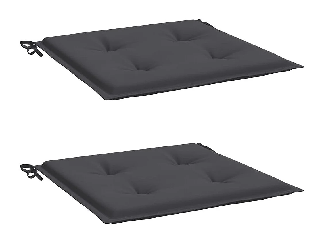 Coussins de chaise de jardin 2 pièces anthracite 50x50x3 cm
