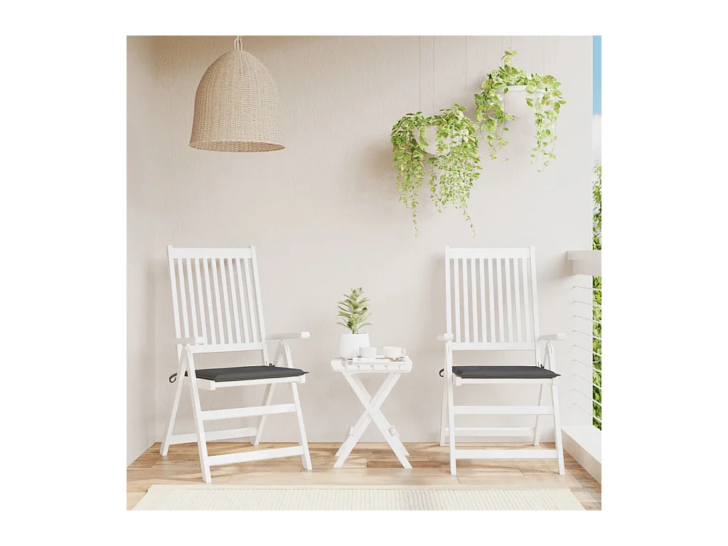 Coussins de chaise de jardin 2 pièces anthracite 50x50x3 cm