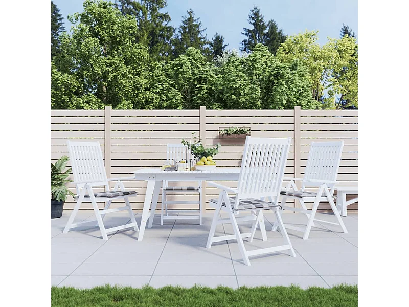 Coussins de chaise de jardin 4 pièces carreaux gris 50x50x3 cm