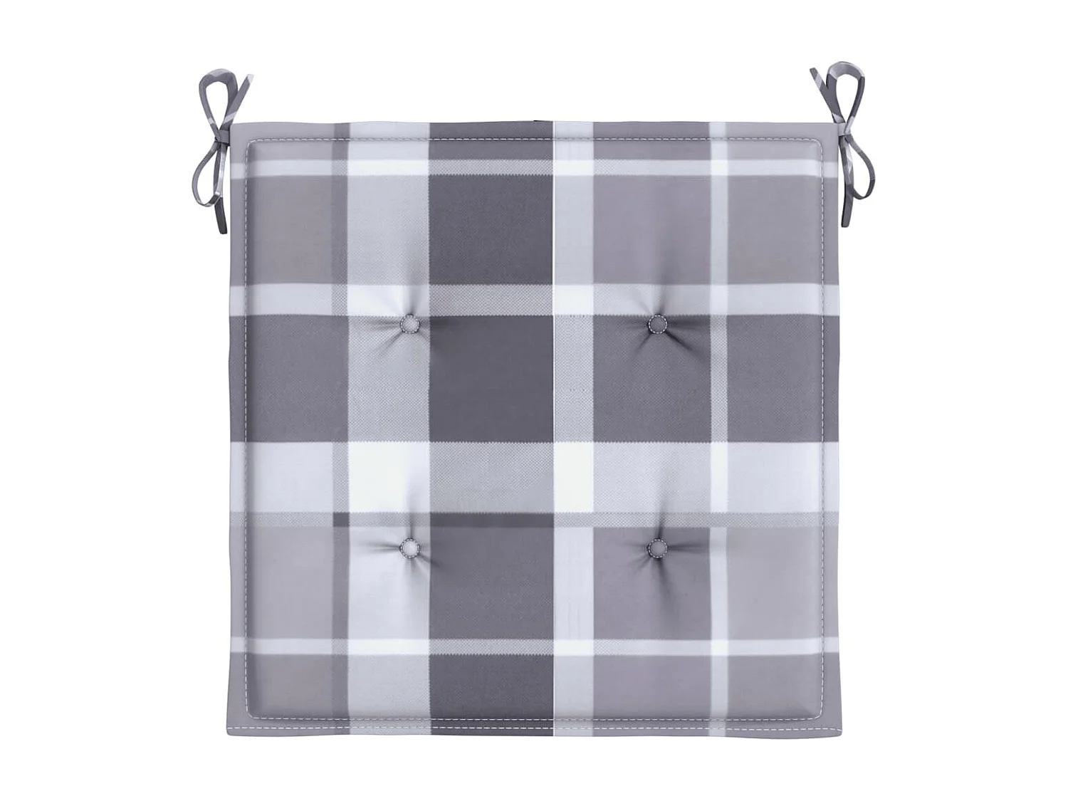 Coussins de chaise de jardin 4 pièces carreaux gris 50x50x3 cm