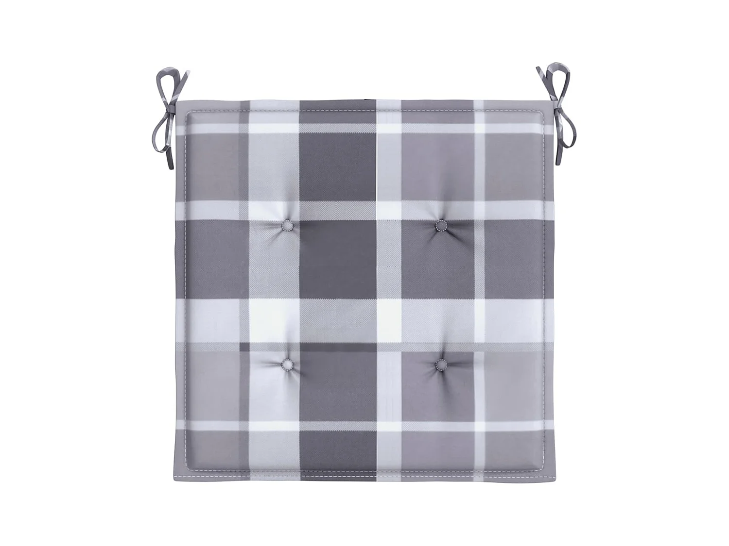 Coussins de chaise de jardin 4 pièces carreaux gris 50x50x3 cm