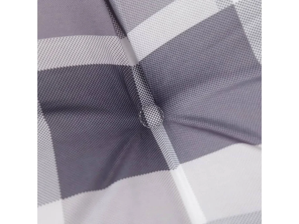 Cojines de silla de jardín 4 unidades tela a cuadros gris 50x50x3 cm