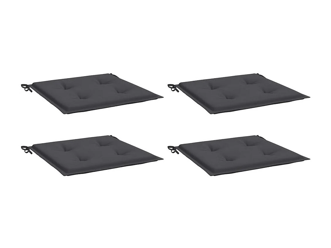 Coussins de chaise de jardin 4 pièces anthracite 40x40x3 cm