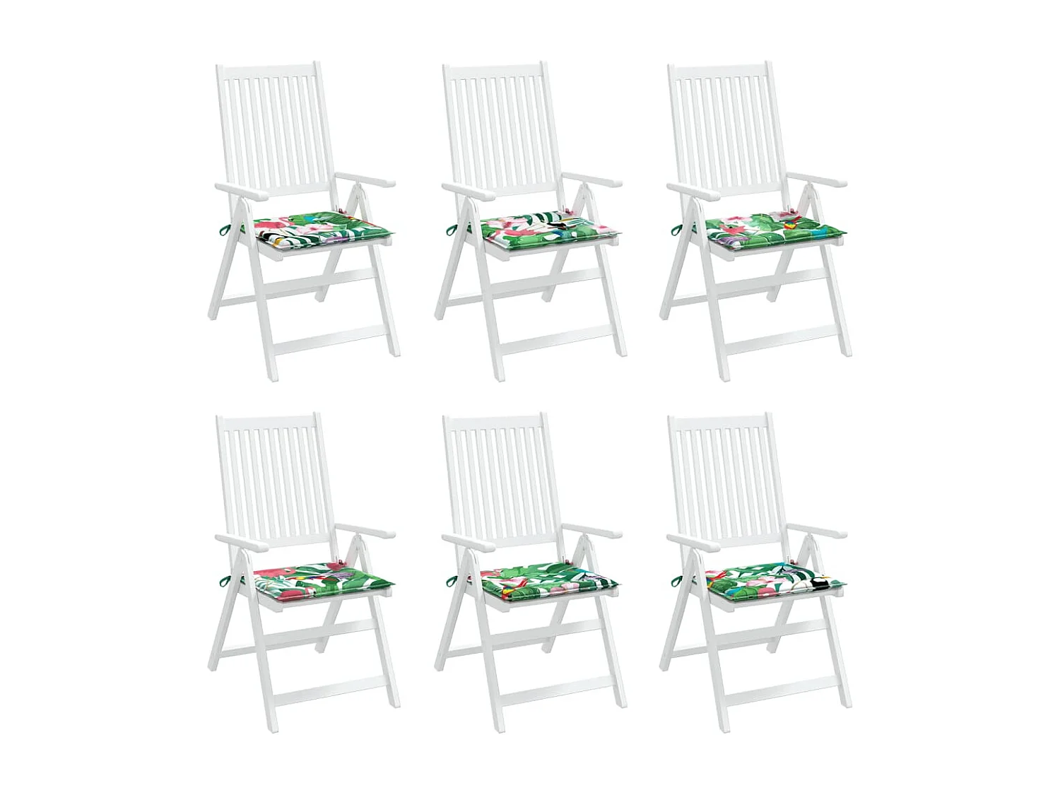 Coussins de chaise de jardin lot de 6 multicolore 40x40x3 cm
