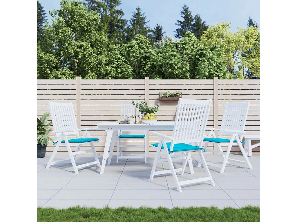 Coussins de chaise de jardin lot de 4 turquoise 50x50x3cm tissu