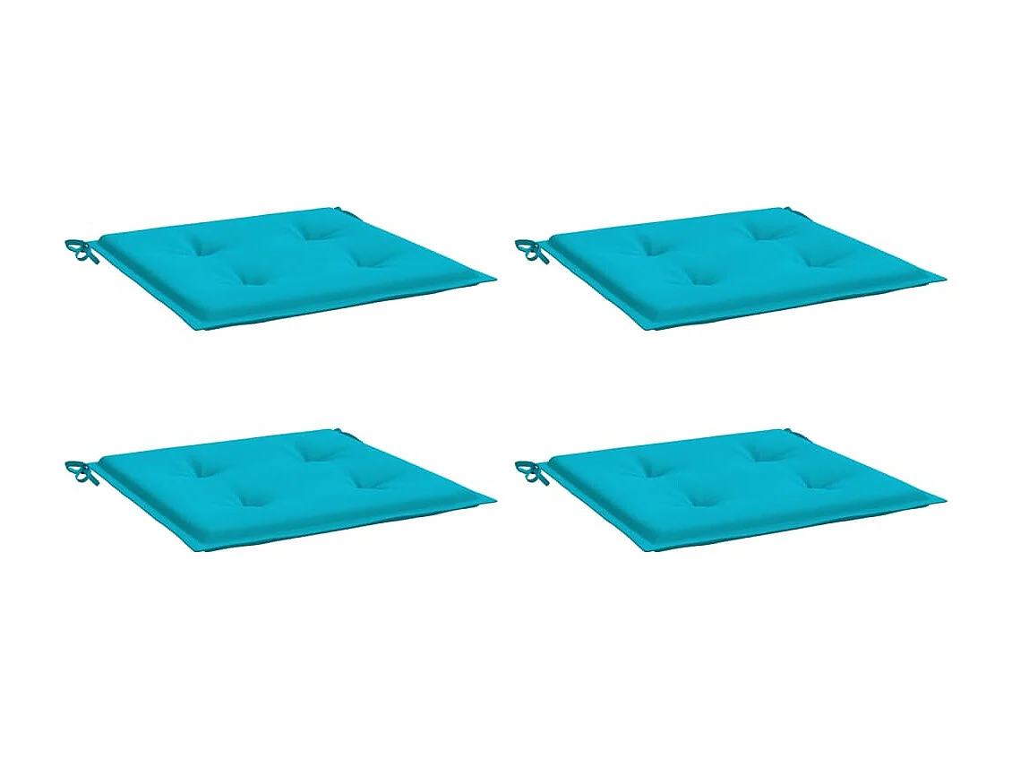 Coussins de chaise de jardin lot de 4 turquoise 50x50x3cm tissu