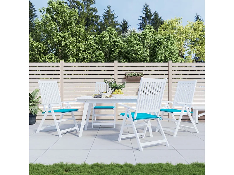 Coussins de chaise de jardin lot de 4 turquoise 50x50x3cm tissu