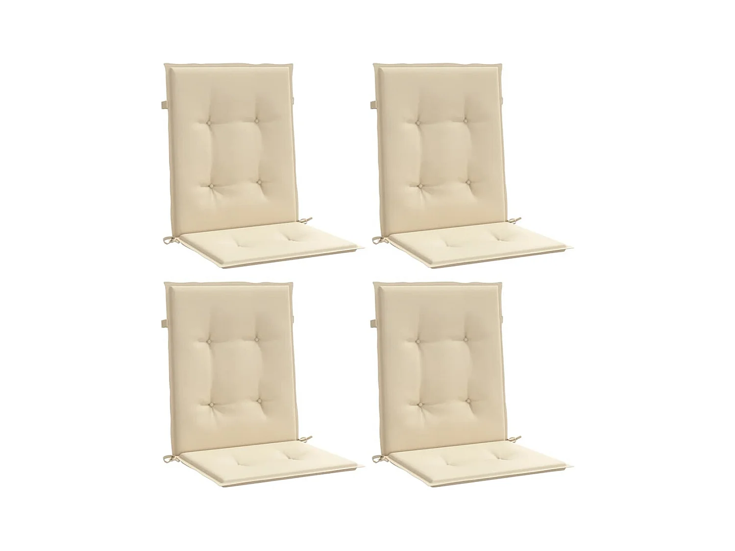 Coussins de chaise de jardin à dossier bas lot de 4 beige