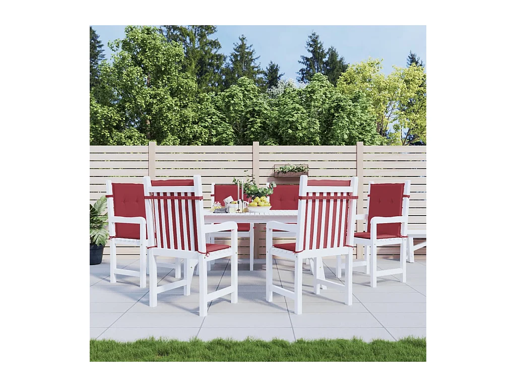 Almofadões lombares cadeiras jardim 6peças oxford vermelho tinto
