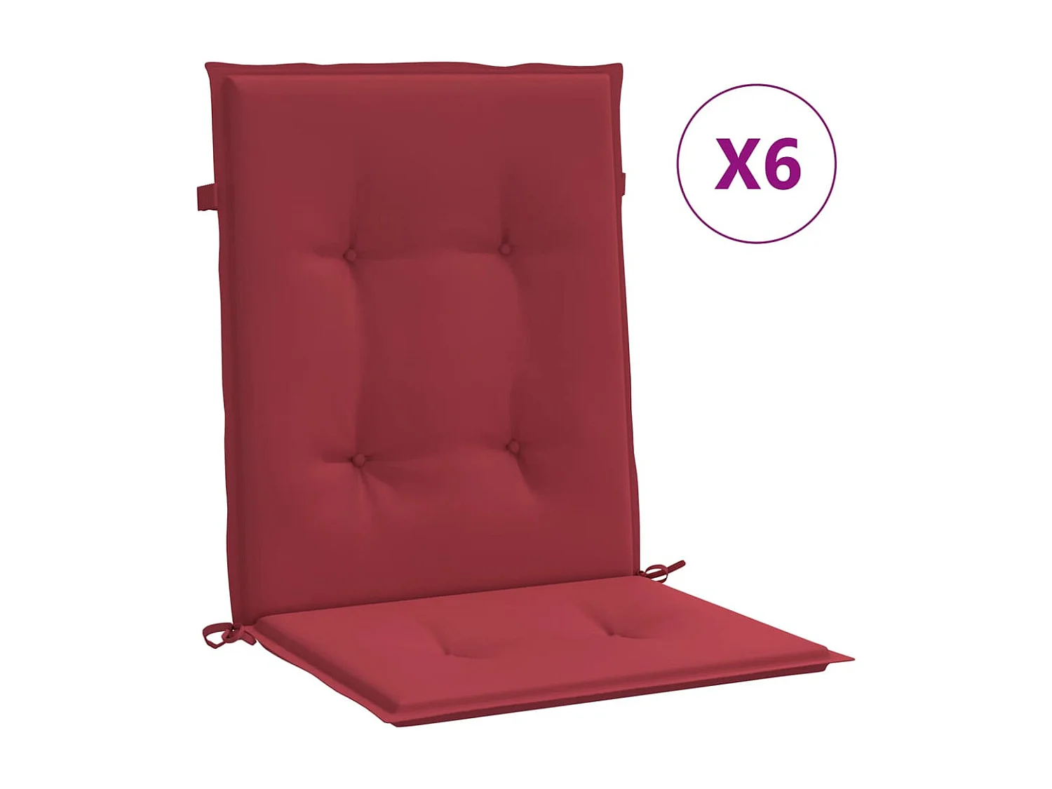 Coussins de chaise de jardin à dossier bas lot de 6