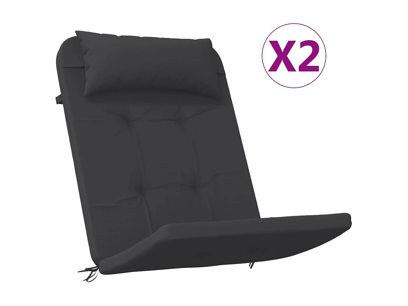 Cojines para silla Adirondack 2 unidades tela Oxford negro