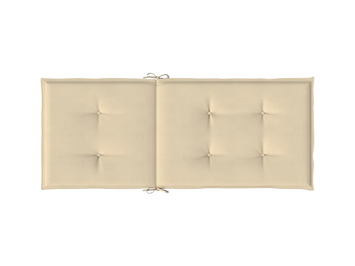 Coussins de chaise de jardin dossier haut lot de 4 beige tissu