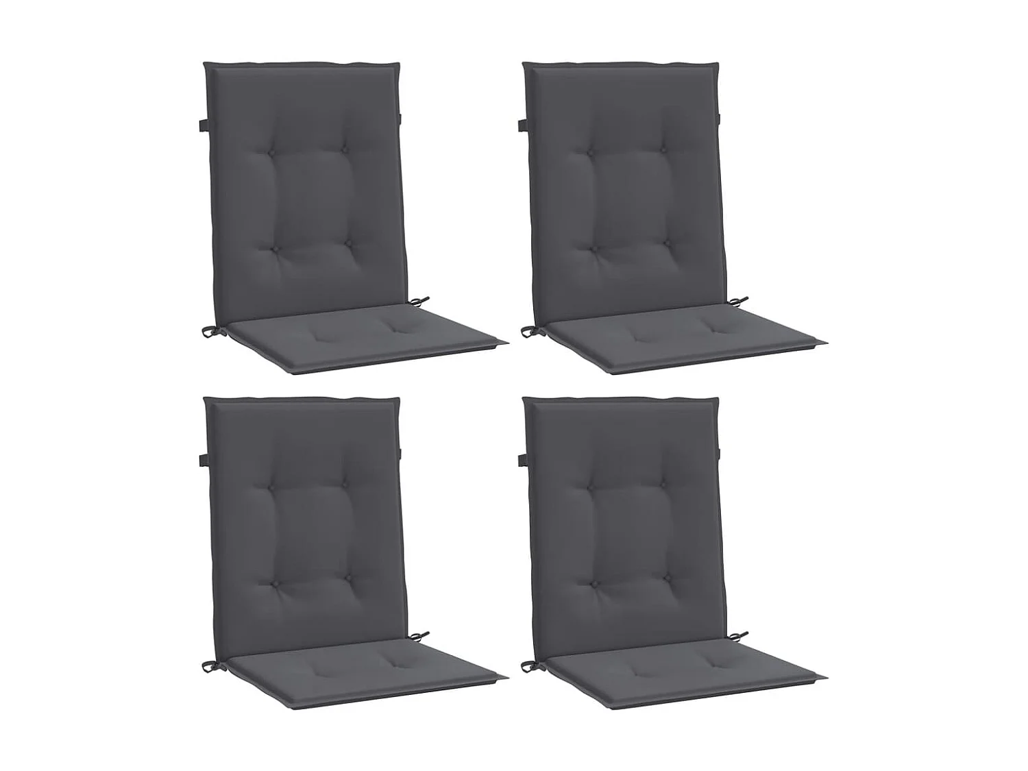 Coussins de chaise de jardin à dossier bas lot de 4 anthracite