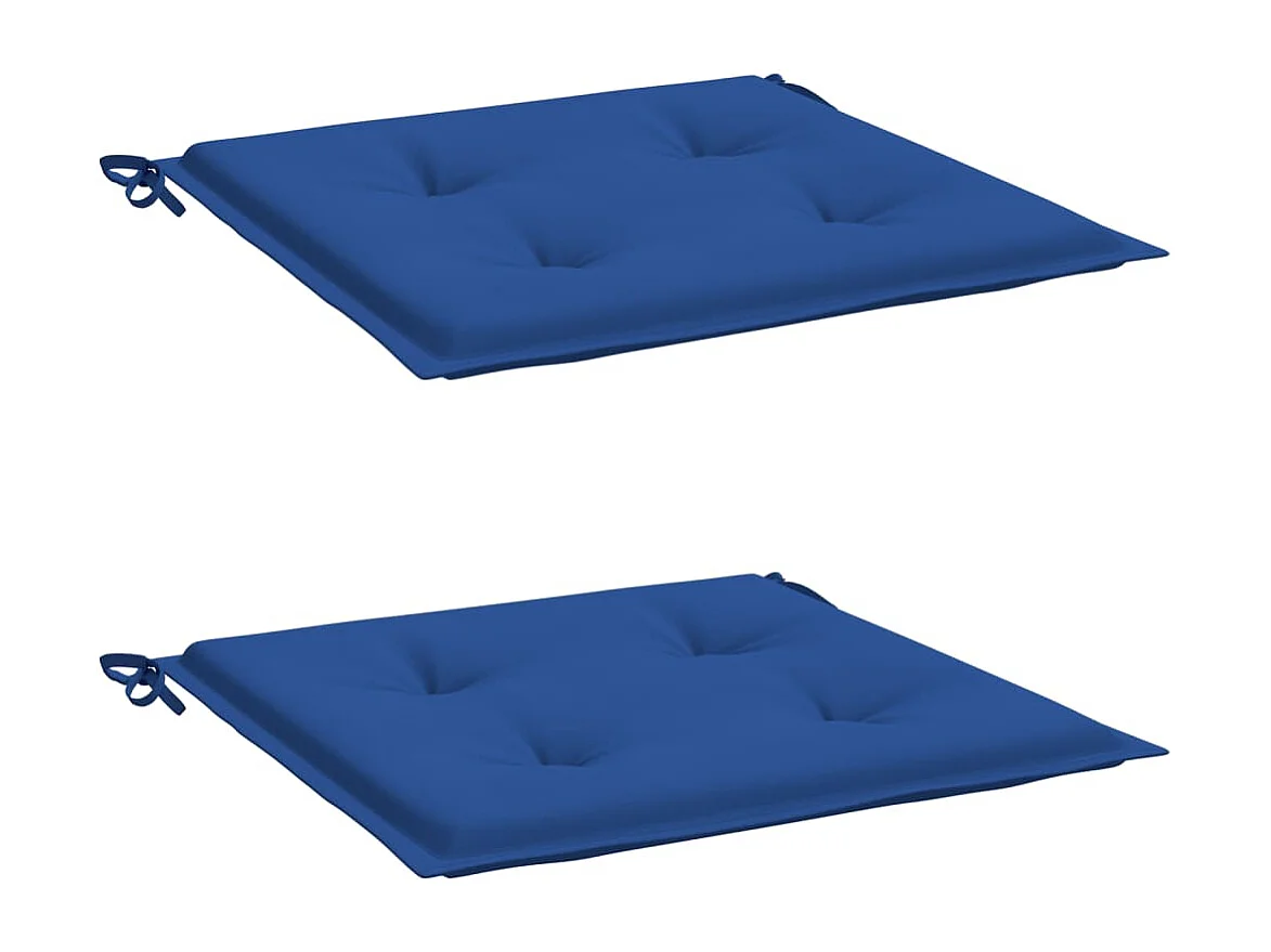 Coussins de chaise de jardin 2 pièces bleu royal 40x40x3 cm