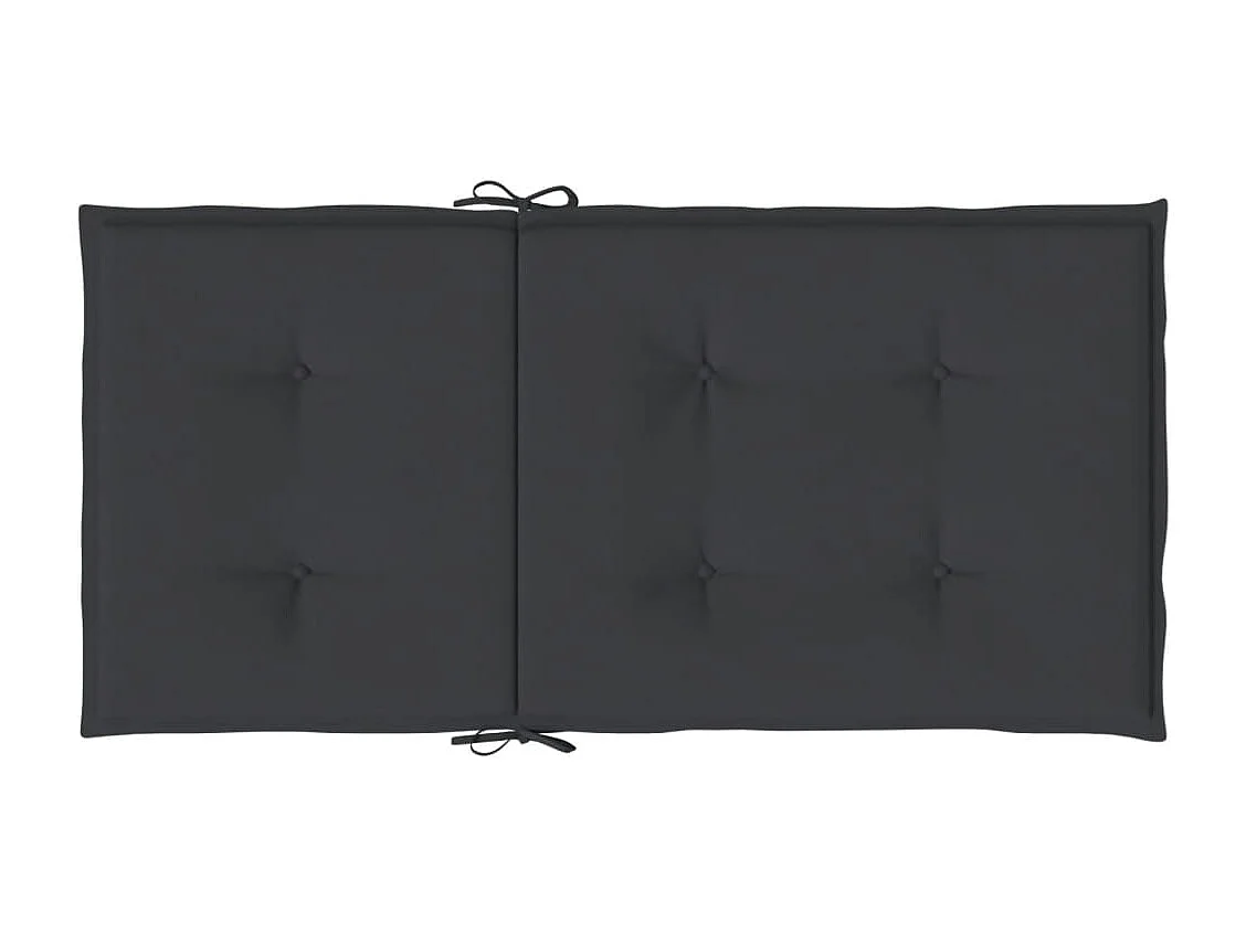 Coussins de chaise de jardin à dossier bas lot de 2 noir