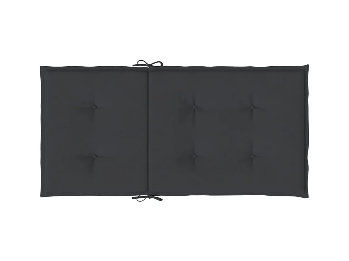 Coussins de chaise de jardin à dossier bas lot de 2 noir
