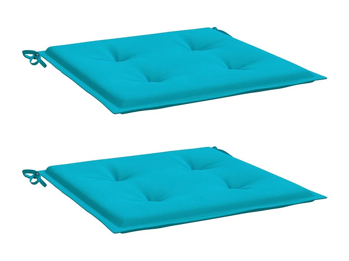 Coussins de chaise de jardin lot de 2 turquoise 40x40x3cm tissu
