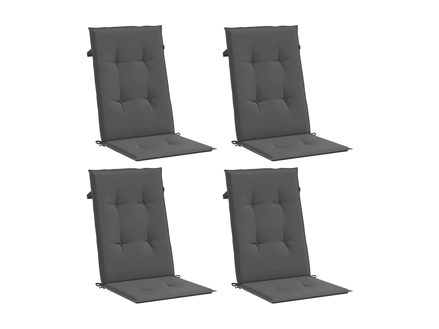 Coussins de chaise de jardin à dossier haut lot de 4 anthracite
