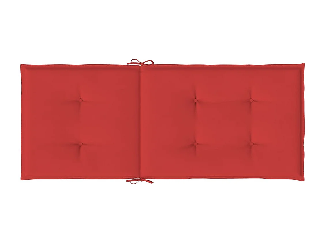 Coussins de chaise de jardin dossier haut lot de 4 rouge tissu