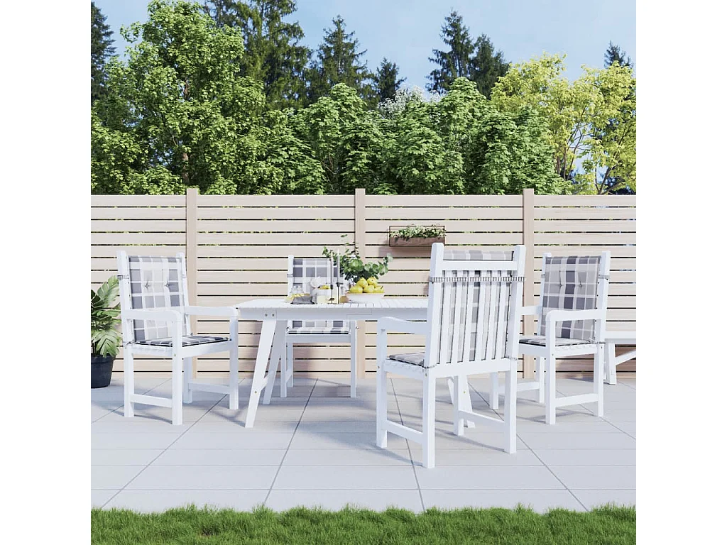 Almofadões lombares cadeiras jardim 4peças oxford xadrez cinza