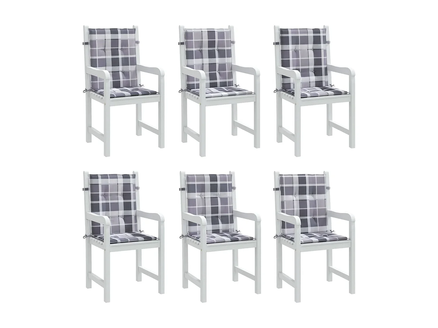 Coussins de chaise de jardin à dossier bas lot de 6