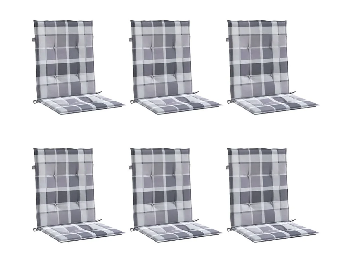 Coussins de chaise de jardin à dossier bas lot de 6