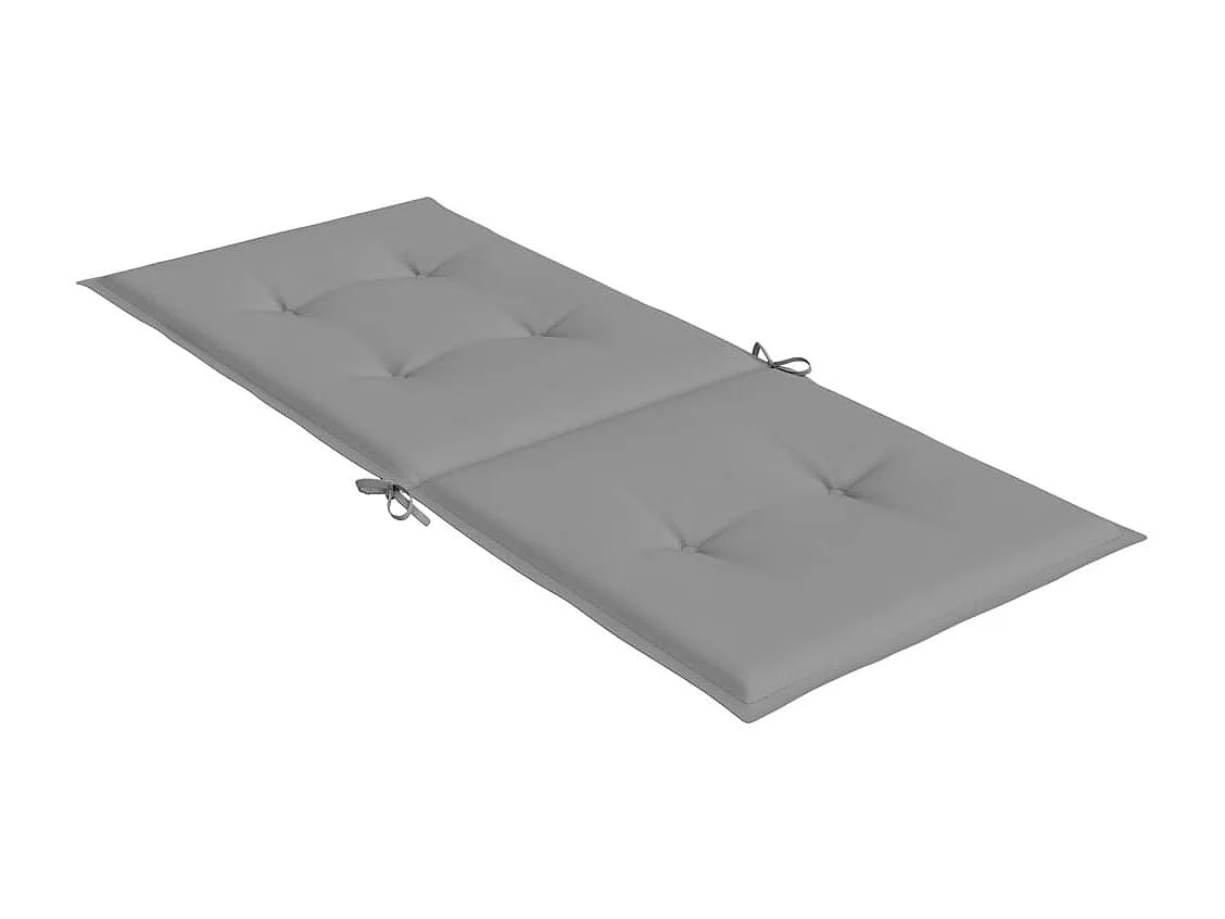 Coussins de chaise de jardin à dossier haut lot de 6 gris tissu