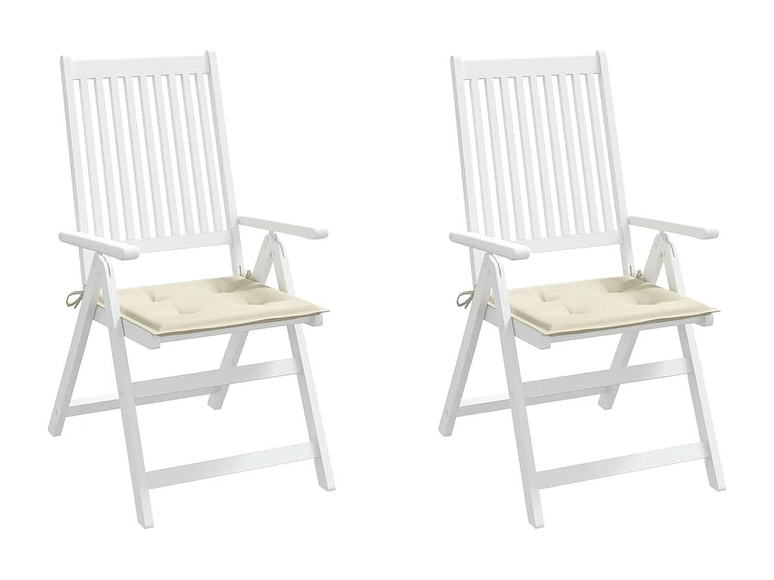 Coussins de chaise de jardin 2 pièces crème 40x40x3cm tissu oxford