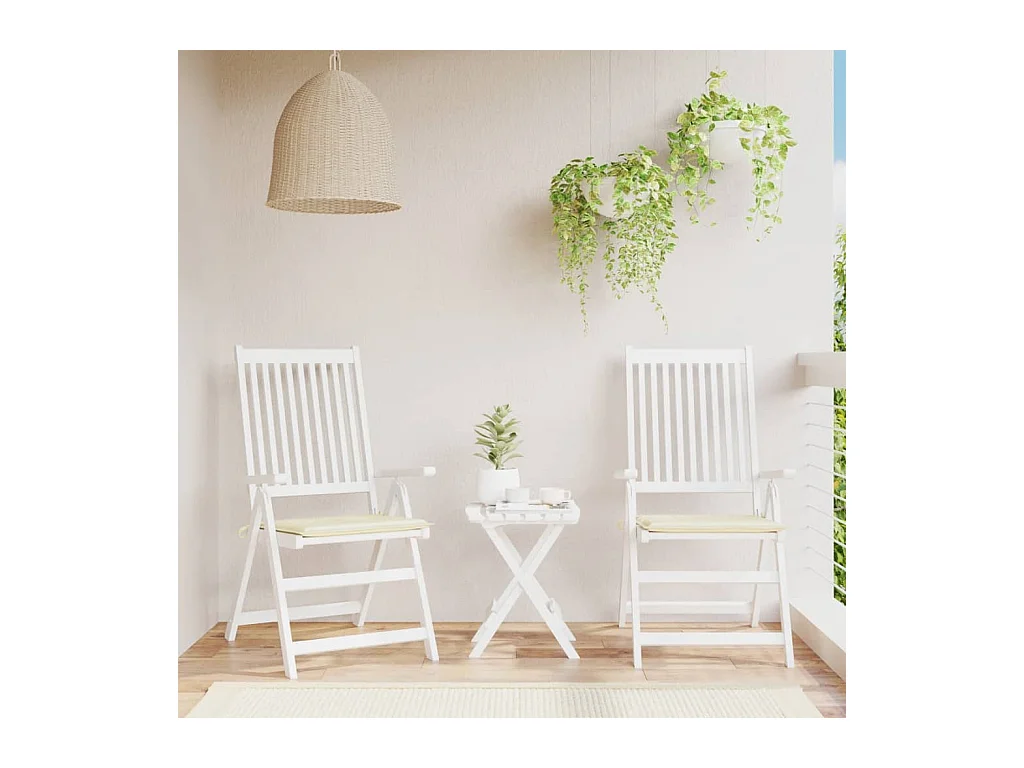 Cojines de silla de jardín 2 unidades tela Oxford crema 40x40x3 cm