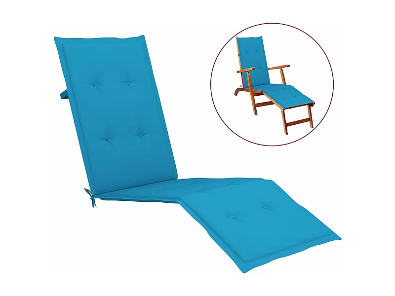 Coussin de chaise de terrasse bleu (75+105)x50x3 cm