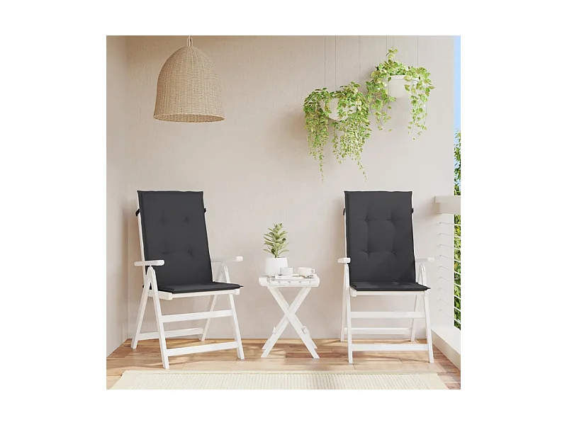 Almofadões para cadeiras altas de jardim 2 peças tecido preto