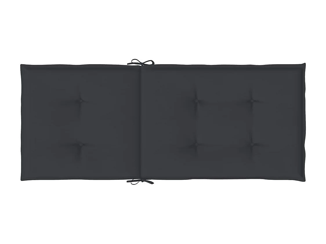 Coussins de chaise de jardin à dossier haut lot de 2 noir tissu