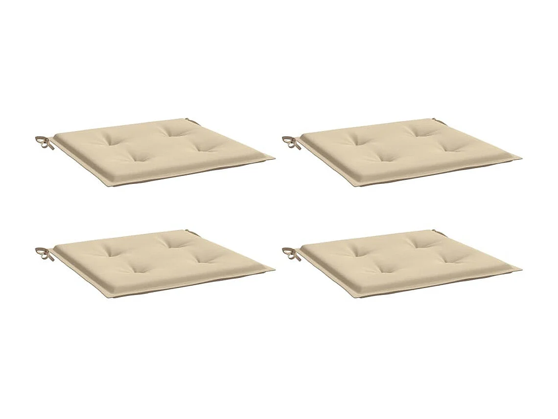 Coussins de chaise de jardin 4 pièces beige 40x40x3cm tissu oxford