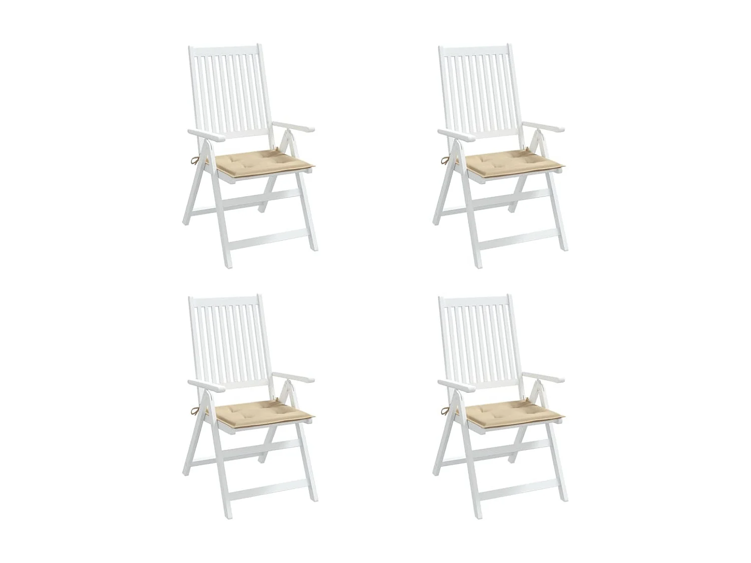 Coussins de chaise de jardin 4 pièces beige 40x40x3cm tissu oxford