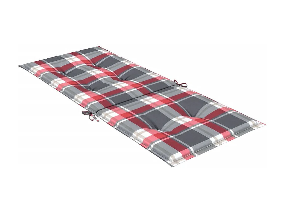 Coussins de chaise jardin dossier haut lot de 4 carreaux rouges